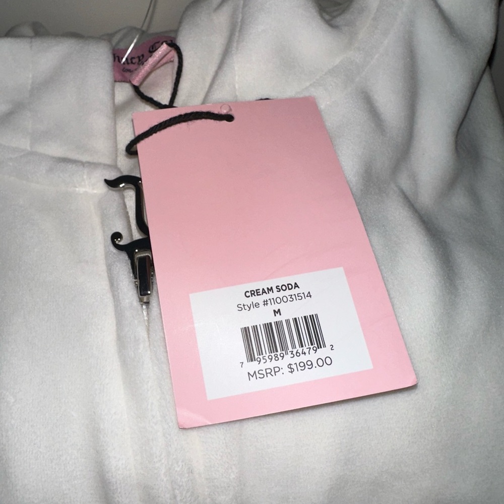 Juicy Couture Rhinestone Logo White Velour Tracksuit - Picture 9 of 11